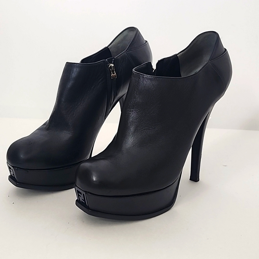 Fendi Black Platform Booties Size 41